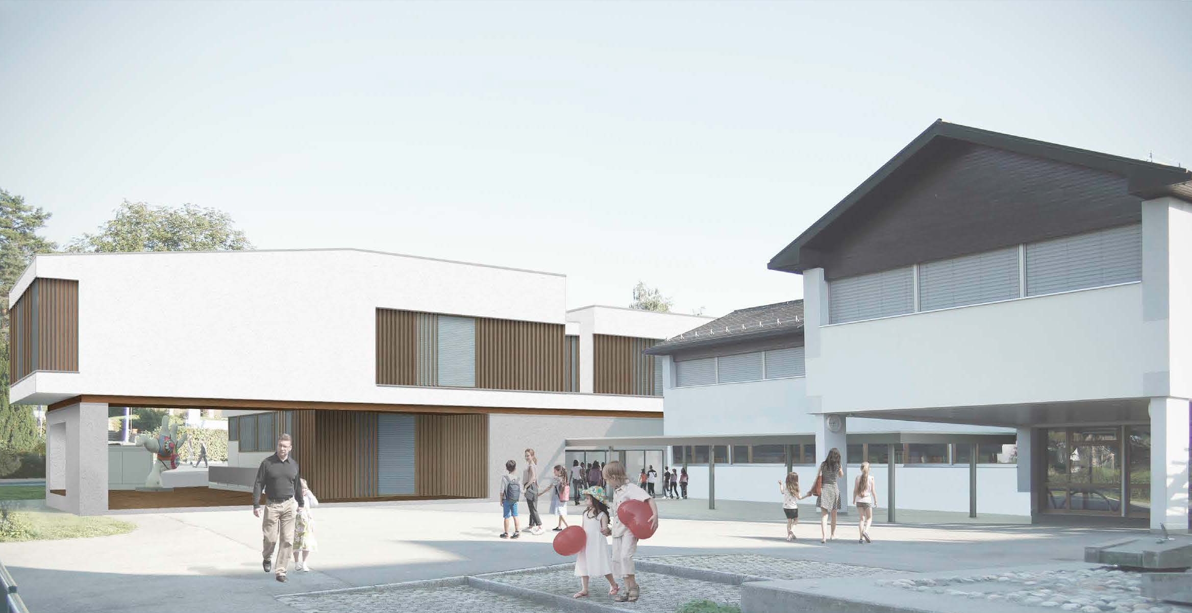 Projet par De Planta & associés architectes SA – Image de synthèse – Intégration du projet sur site